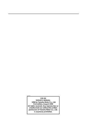 Yamaha YZF-R6 Service Manual (1998 Edition) | Complete Repair and Maintenance Guide Preview image 2