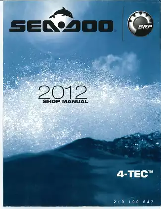 2012 Bombardier 4-tec, GTI, GTX, RXP, RXT, Wake Sea-Doo shop manual Preview image 1