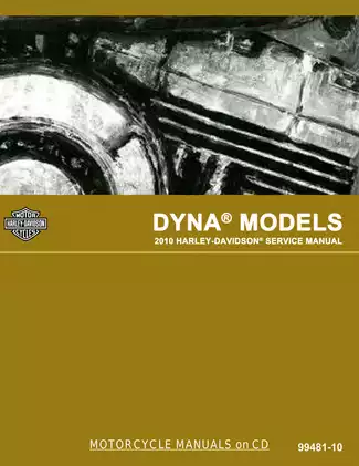 2010 Harley Davidson Dyna: Fat Bob, Street Bob, Super Glide, Super Glide Custom, Wide Glide service manual Preview image 1