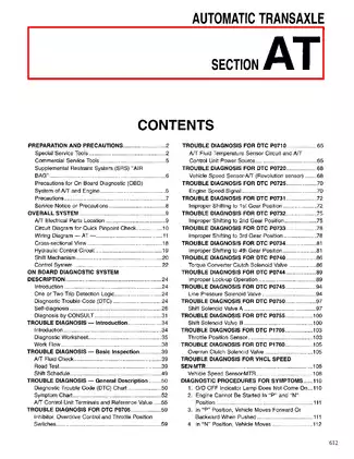 1997 Nissan Maxima A32 shop manual Preview image 1