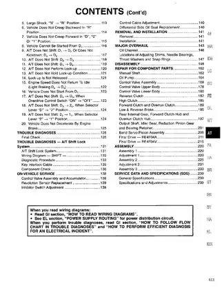 1997 Nissan Maxima A32 AT Automatic Transaxle manual Preview image 2