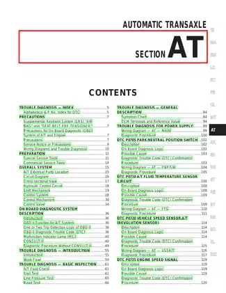 2001 Nissan Maxima A33 repair manual Preview image 1