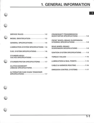 Honda CRF50F 2004-2013 Service Manual and Repair Guide Preview image 5