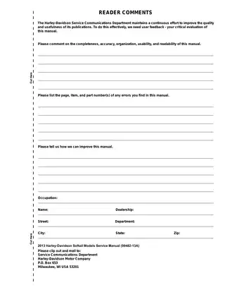 2013 Harley-Davidson Softail Service Manual - Comprehensive Repair and Maintenance Guide Preview image 5