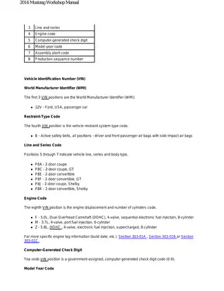Comprehensive 2014 Ford Mustang Workshop Manual Preview image 2
