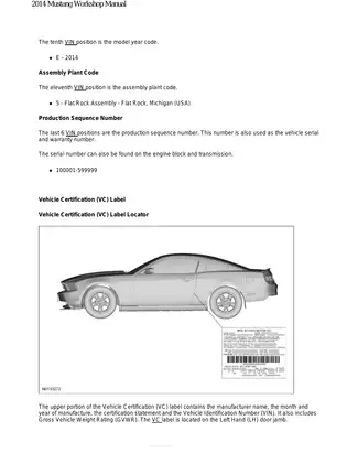 2013-2014 Ford Mustang 3.7L V6, 5.0L V8, Coupe/Convertible shop manual Preview image 3