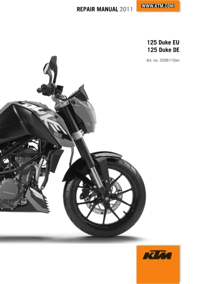 Preview: 2011–2014 KTM Duke 125 Repair Manual (P/N 3206110en)