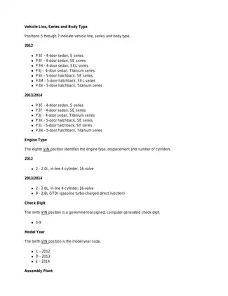 Ford Focus 2012-2014 Comprehensive Service Manual & Troubleshooting Guide Preview image 3