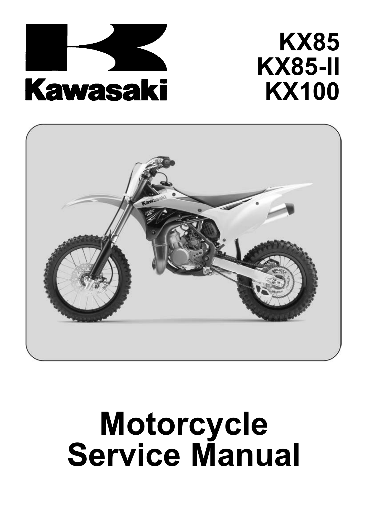 2014 Kawasaki KX 85, KX 85-II, KX 100, KX 85CE,  KX 85DE, KX 110FE repair manual Preview image 1