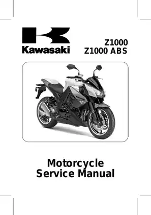 Kawasaki Z1000 71000 ABS Motorcycle Service Manual - Comprehensive Guide