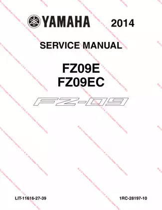 Yamaha FZ-09 Service Manual (2013) - Comprehensive Repair Guide