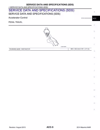 2014 Nissan Maxima A35 Accelerator Control System manual Preview image 5
