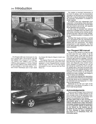 2007-2013 Peugeot 308 1.4l L, 1.6 L, petrol & diesel manual Preview image 3
