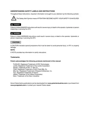 2005 Polaris Sportsman 400/500 Factory Service Manual Preview image 2