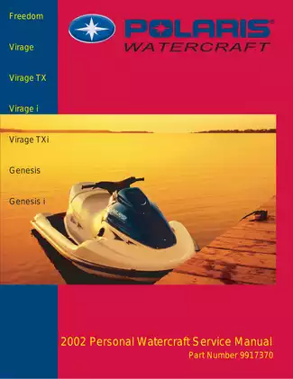 2002 Polaris Freedom, Virage, Virage TX, Virage I, Virage TXI, Genesis, Genesis I manual Preview image 1