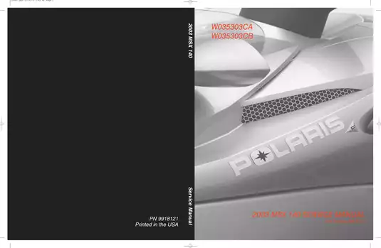 2003 Polaris MSX 140 Personal Watercraft Service Manual - Comprehensive Guide