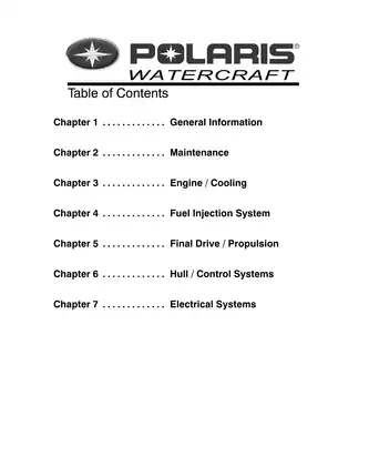 2003 Polaris MSX 140 Personal Watercraft Service Manual - Comprehensive Guide Preview image 5
