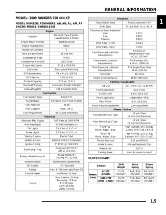 2009 Polaris Ranger 700 XP HD UTV repair manual Preview image 5