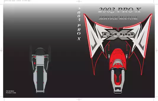 2002-2003 Polaris PRO X, 440 PRO X Fan, 440 PRO X, 600 PRO X, 700 PRO X, 800 PRO X snowmobile repair manual Preview image 1