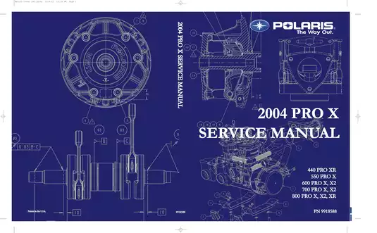 2004 Polaris 440 Pro XR, 550 Pro X, 600 Pro X, 600 Pro X2, 700 Pro X, 700 Pro X2, 800 Pro X, 800 Pro X2, 800 Pro XR snowmobile service manual Preview image 1