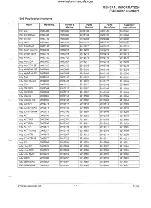 1996-1998 Polaris Indy snowmobile manual Preview image 2