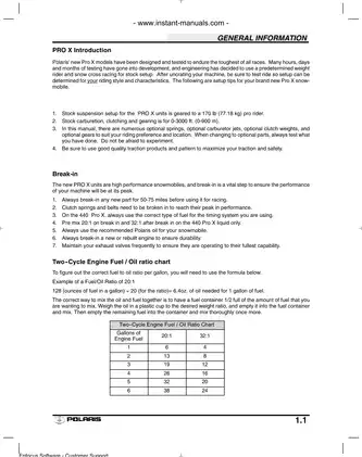 Polaris Pro X Snowmobile Service and Maintenance Manual (2003 Models) Preview image 3