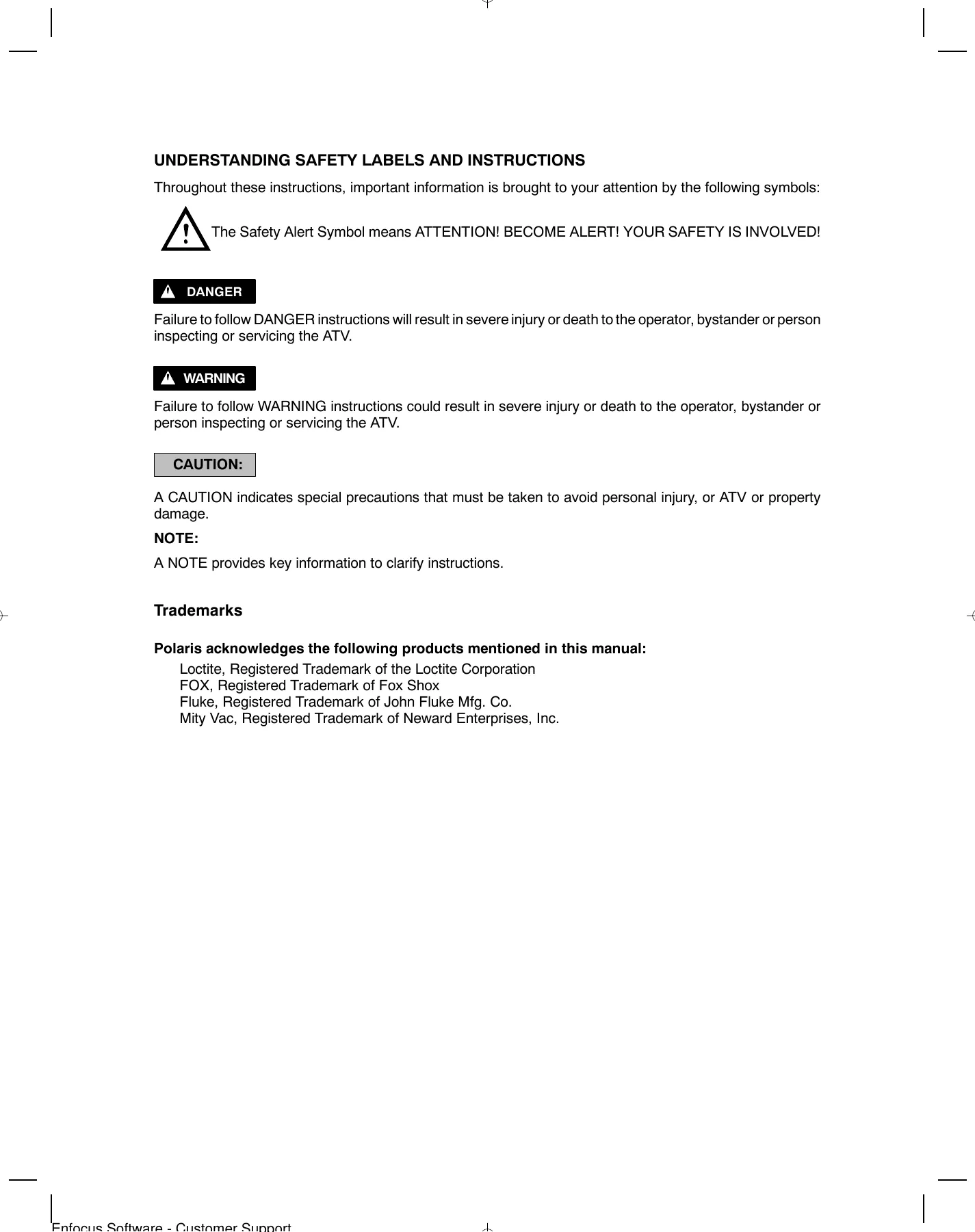 2003 Polaris Predator 500 service manual Preview image 3