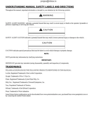 2007 Polaris Sportsman X2 Quadricycle, Sportsman X2 800 EFI, Sportsman 800 EFI, Sportsman 700 EFI repair manual Preview image 2