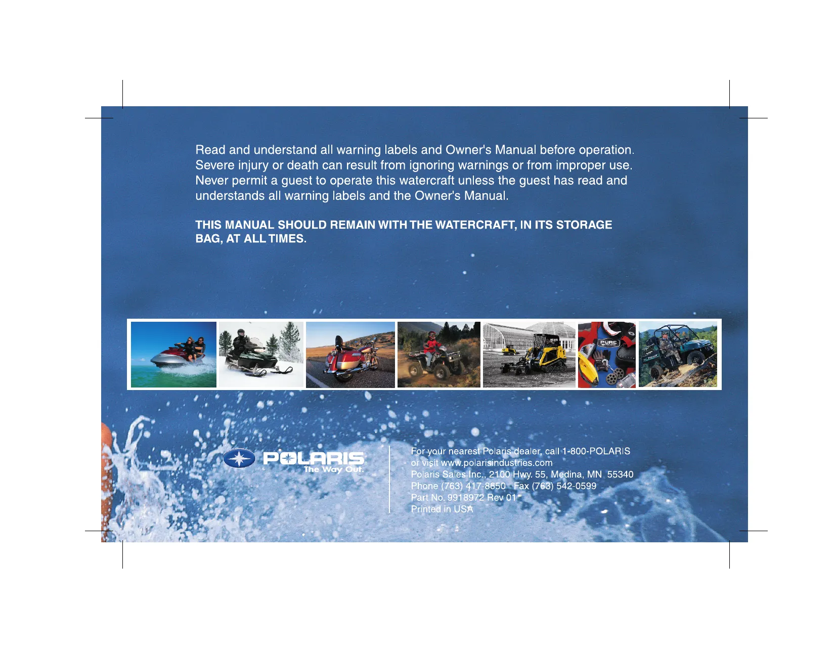 Polaris 2004 Polaris MSX110, MSX150 service and owners manual manual preview page 2 - thumbnail