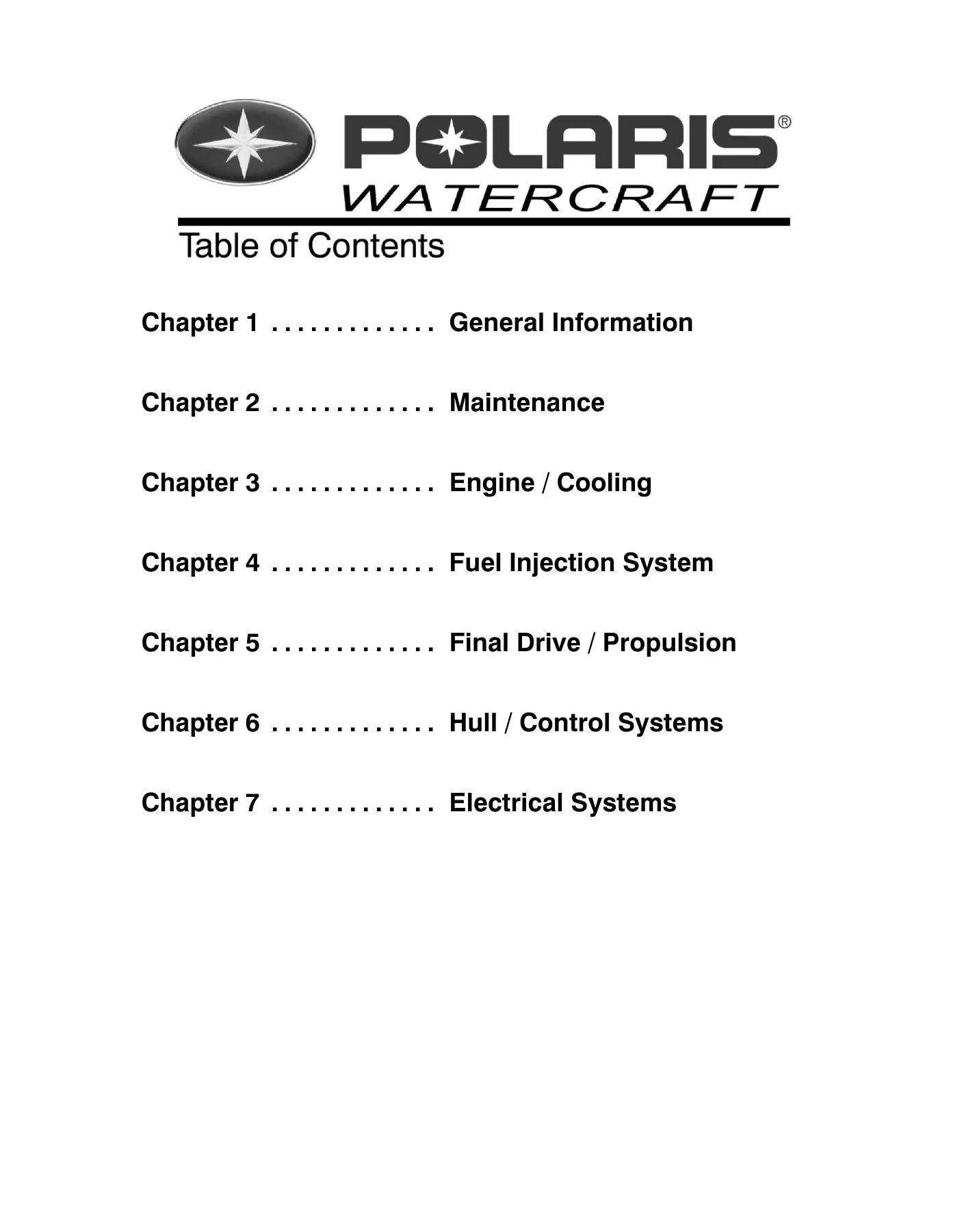 2003 Polaris MSX 140 PWC service manual Preview image 5