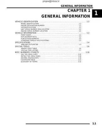 2006-2007 Polaris Outlaw 500 Service Manual & Repair Guide Preview image 3