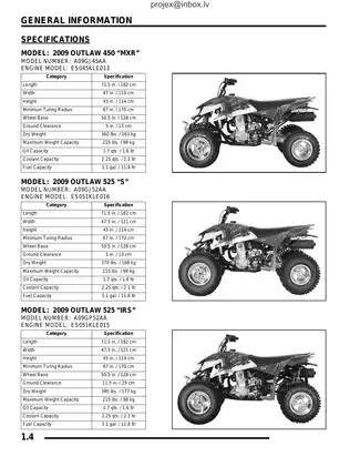2009 Polaris Outlaw 450, Outlaw 525 ATV repair manual Preview image 4