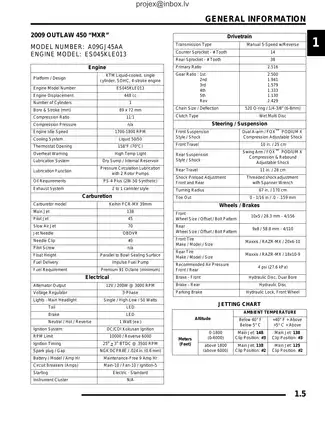2009 Polaris Outlaw 450 & 525 Service Manual - Comprehensive Maintenance and Repair Guide Preview image 5