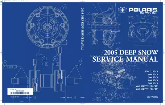 2005 Polaris Trail RMK,  600 RMK, 700 RMK, 800 RMK, 900 RMK, 600 Switchback, 800 Switchback deep snow snowmobile service manual