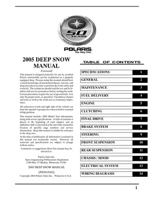 Polaris 2005 Snowmobile Service Manual - Comprehensive Repair and Maintenance Guide Preview image 3