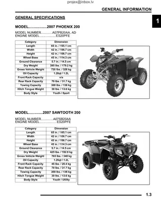 2007 Phoenix & Sawtooth 200 Service Manual Preview image 5