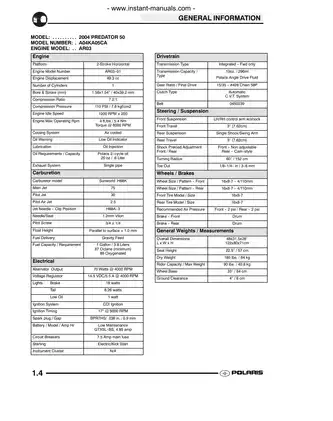 2004 Polaris Youth ATV Service Manual | Comprehensive Guide for Predator 50 and 90 Models Preview image 4