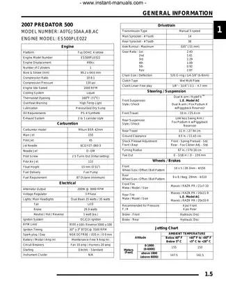 2007 Polaris Predator 500 ATV Service Manual Preview image 5