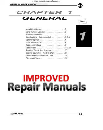 Comprehensive Polaris Sportsman 500 6x6 Service Manual (2004-2005) Preview image 2