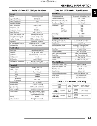 2008 Polaris Sportsman 800 EFI Service Manual Preview image 5