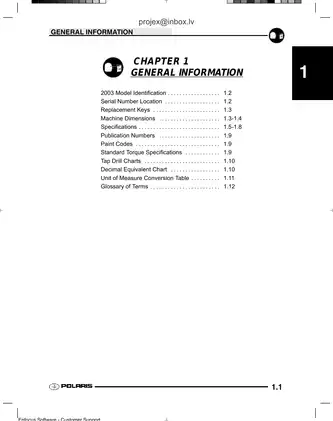 2003 Polaris Trailblazer 250, Trailblazer 400 ATV repair manual Preview image 3