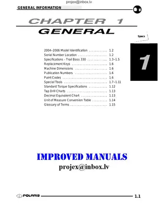2004-2006 Polaris Trail Boss 330 ATV  manual Preview image 1