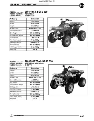 2004-2006 Polaris Trail Boss 330 ATV  manual Preview image 3