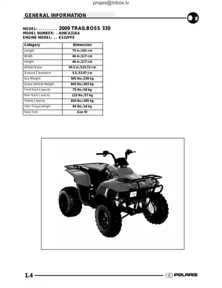 2009 Polaris TrailBoss 330, TrailBlazer 330 ATV repair manual Preview image 4