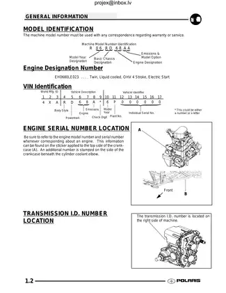 2005-2006 Polaris Ranger 4X4 6X6 XP HD EFI manual Preview image 2