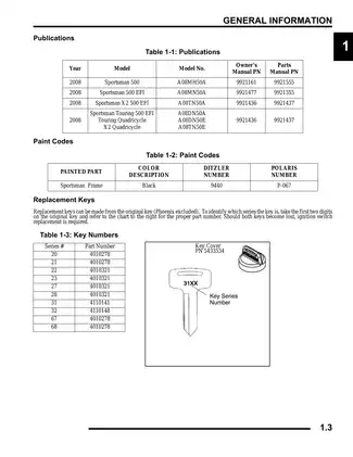 2008 Polaris Sportsman 500 EFI Owner's Manual and Service Guide Preview image 3