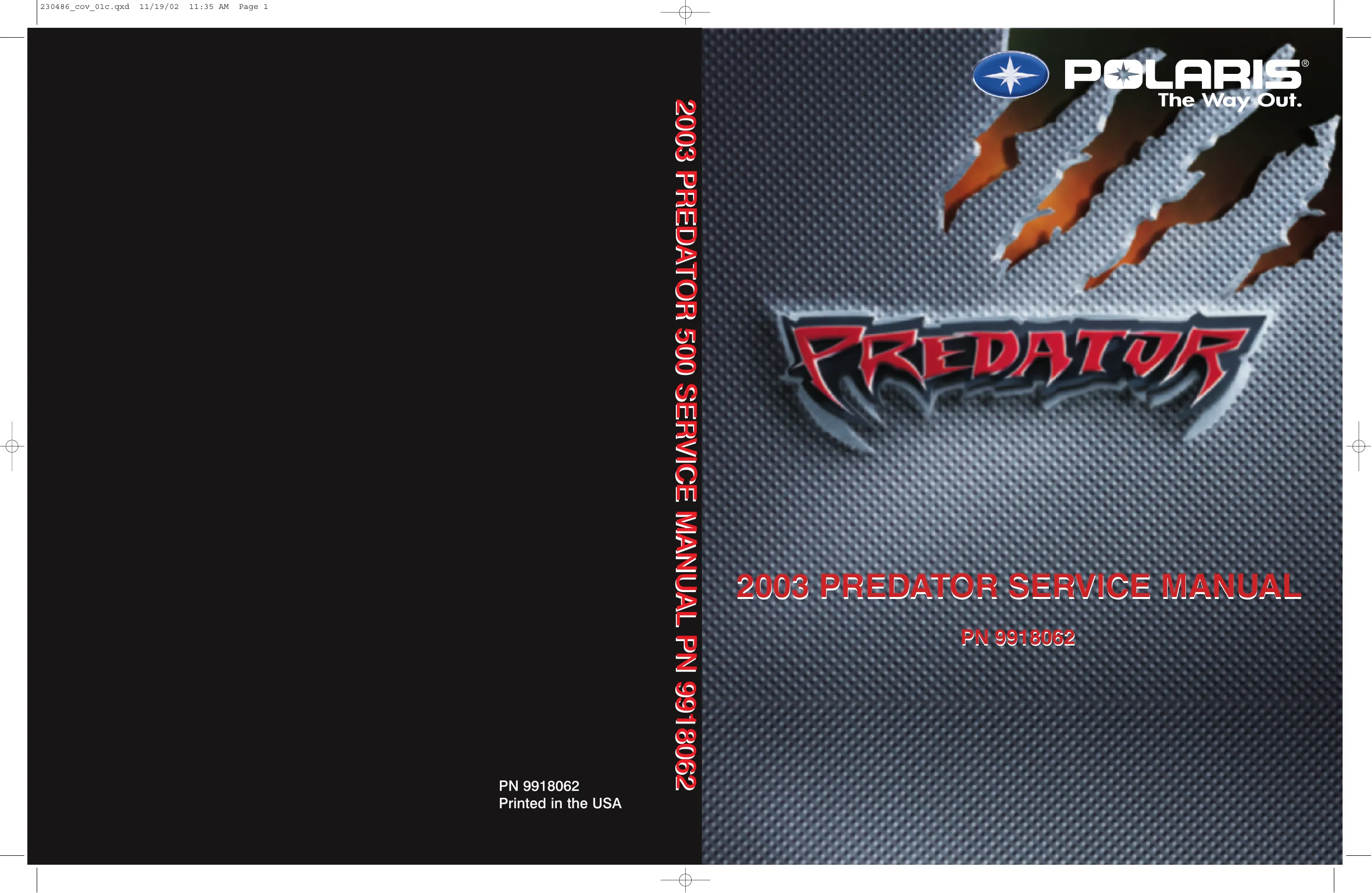 2003-2007 Polaris™ Predator 500 service manual