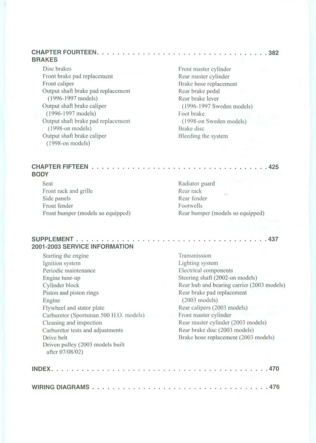 1996-2003 Polaris Sportsman 500 ATV repair manual Preview image 4