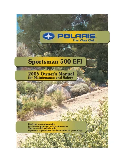 2006 Polaris Sportsman 500 EFI Owner's Manual (P/N 9920012)