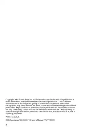 2023 Polaris Sportsman 700/800 EFI Owner's Manual - Comprehensive Guide Preview image 5